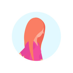 redhead woman profile avatar isolated female cartoon character portrait flat vector illustration
