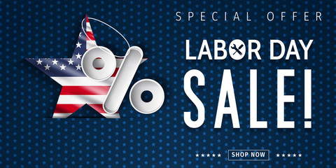 Labor Day sale banner. Labor Day special offer design vector.