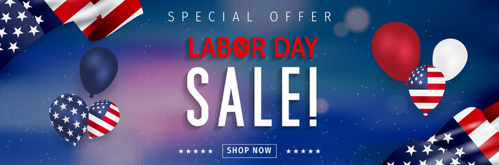 Labor Day sale banner. Labor Day special offer design vector.