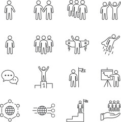People Icons , Person work group Team Vector - obrazy, fototapety, plakaty