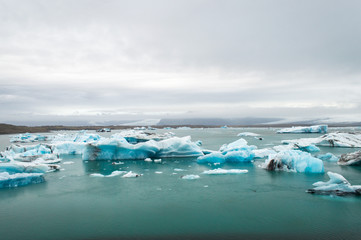 Icebergs in Jökulsárlón, a glacial lake in Iceland