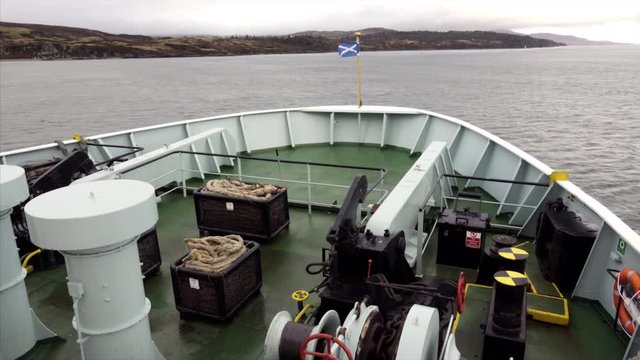 Bow of a Boat Sailing in the Isle of Islay Scotland