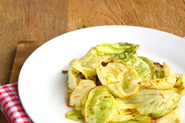 Thai Stir fried Cabbage with Fish sauce.