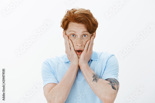 Guy Stunned Seeing Dog Ate His Boots Portrait Of Shocked And