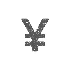 Obraz premium Japan Yen symbol icon in grunge texture. Vintage style vector illustration.