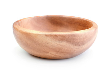 Wooden bowl isolated