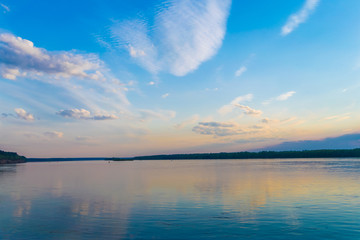 Sunset on river