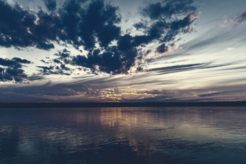Fototapeta premium Sunset on river