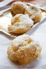 cream puff with custard