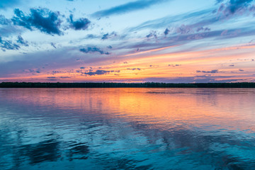 Sunset on river