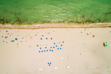 Overhead shot of the beach Miami