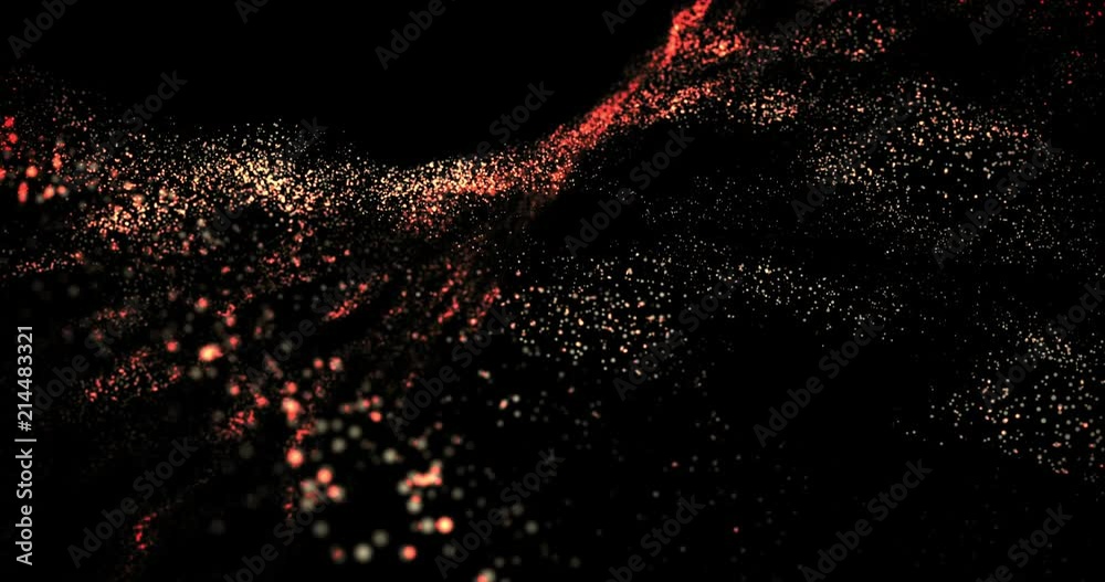 Wall mural red and white rotating particle background 4k animation video.