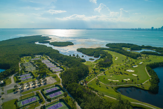 Aerial drone image Key Biscayne Florida