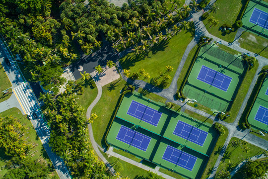 Aerial image of tennis courts