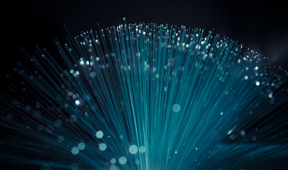 Fibre, fiber optic showing data or internet communication concept