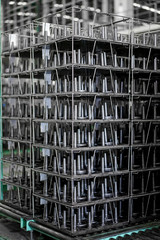 Fototapeta premium Pattern of forging automotive parts crank shaft, forging process in factory