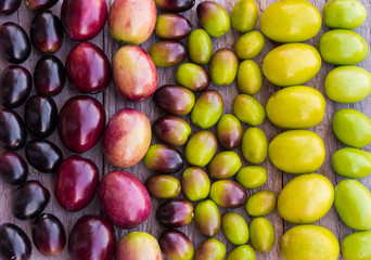 Different types of olives 