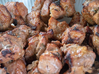Lamb Skewers in Turkish food booth