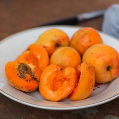  apricot. Close up is a sweet orange fruit. food background.