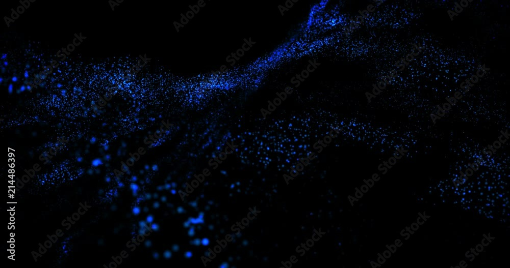 Wall mural blue rotating particle background 4k animation video.