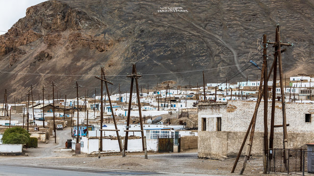 View of Murghab village in Tajikistan