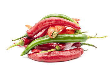 Bunte Peperoni gestapelt