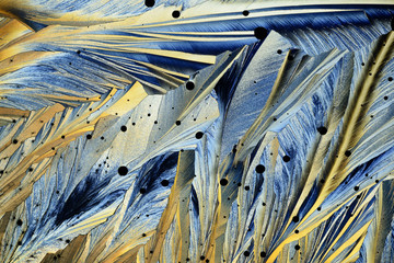 Colorful micro crystals in polarized light