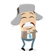 freezing cartoon man