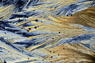 Colorful micro crystals in polarized light
