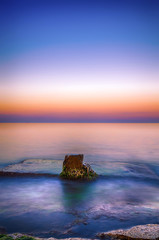 Fototapeta na wymiar Seascape during the sunset in the Odesa of Ukraine