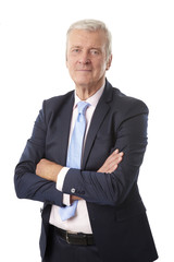 Senior businessman portrait at isolated white background