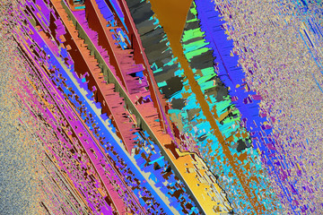 Colorful micro crystals in polarized light