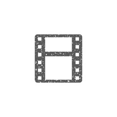 Fototapeta premium Cinema film icon in grunge texture. Vintage style vector illustration.