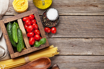 Pasta and ingredients