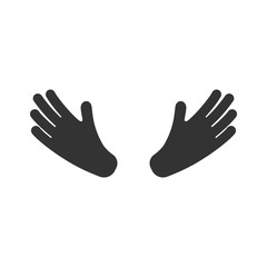 Hands icon. Isolated on white. Vector