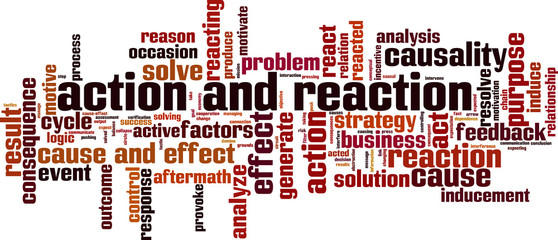 Action and reaction word cloud