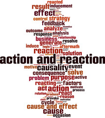 Action and reaction word cloud