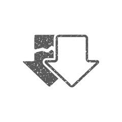 Download arrow icon in grunge texture. Vintage style vector illustration.