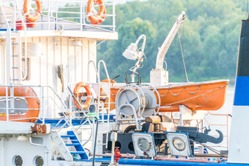 Back of the tug for the barge
