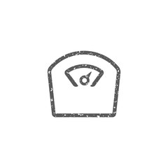 Fishing scale icon in grunge texture. Vintage style vector illustration. © puruan