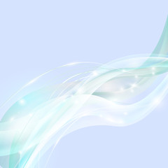 Light blue abstract waves elegant background. Vector design