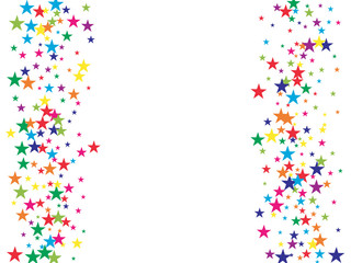 Rainbow Stars Confetti Vector Magic Cosmic Garland. Magic Christmas Lights, Gamour Sparkles, Glitter for Birthday Party Celebration. New Year Holiday Falling Down Stars Confetti, Festival Fireworks.