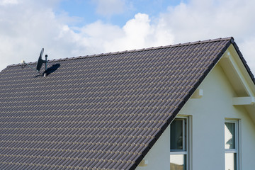 Empty roof on new build house without photovoltaics