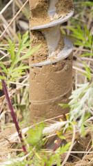 Geotechnical investigation, Drilling for soil samples - clayey sand (vertical)