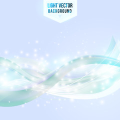 Light blue abstract waves elegant background. Vector design