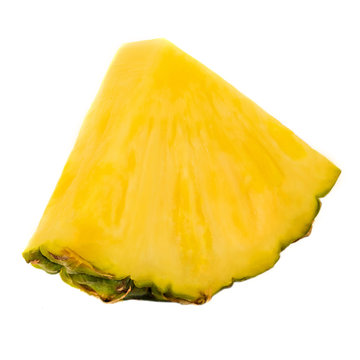 Sliced Pineapple. Ananas fruit  isolated on white background. Fresh pineapple closeup..