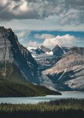 Panorama Mountain View over Hector Lake, Banff National Park
