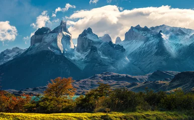 Fotobehang Cuernos del Paine Cuernos del Paine, Chilean Patagonia in Autumn,  Torres del Paine national park. Patagonia, Chile