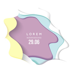 3D abstract background with paper cut shapes. Punchy pastel Vector design layout for business presentations, flyers, posters.