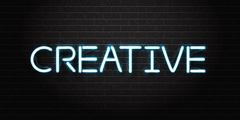 Vector realistic isolated neon sign of Creative logo typography for decoration and covering on the wall background.